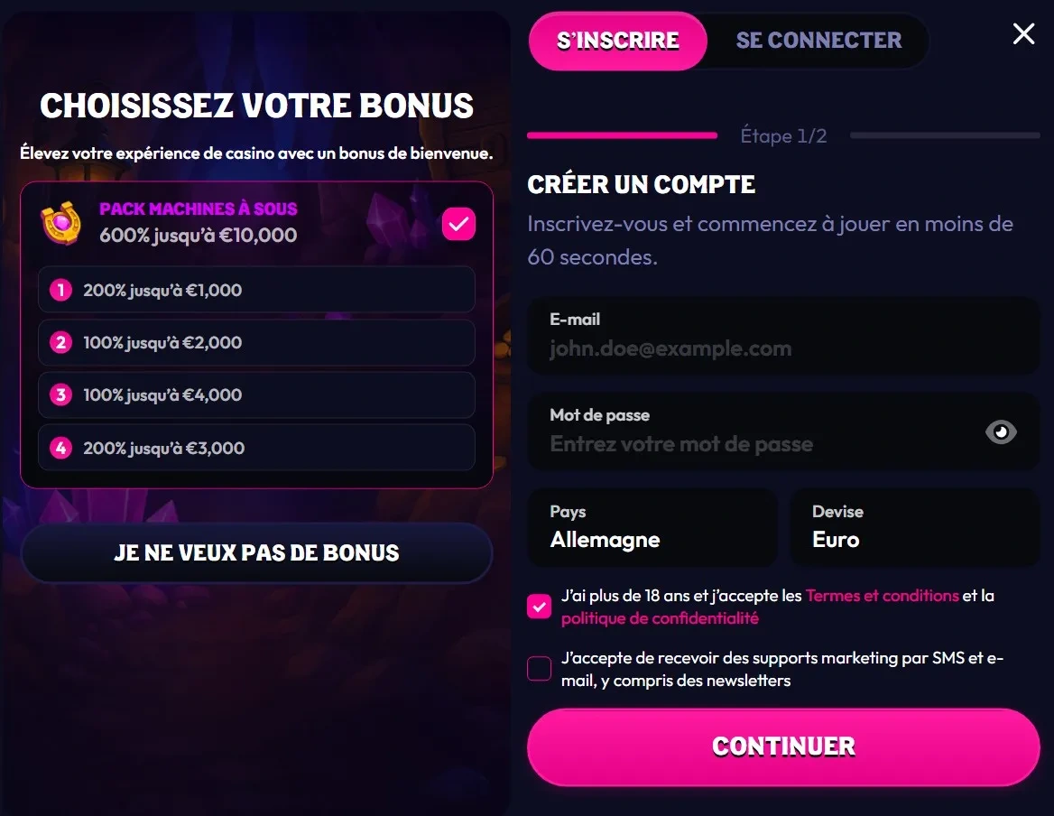 Inscription et connexion
