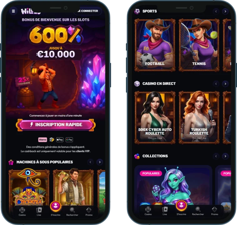 Wildzy Casino sur mobile